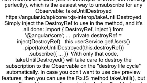 How can I unsubscribe from a any var observable in angular when component is destroyed
