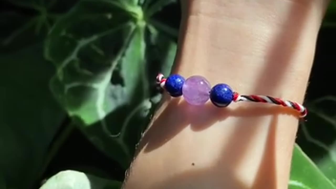 Tridatu Bracelet for Love and Career - Amethyst and Lapis Lazuli Crystal Bracelets