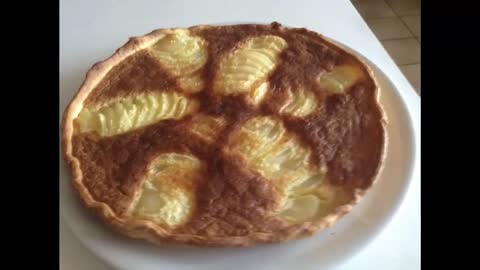 QUICK AND EASY PEAR ALMOND PIE RECIPE - RECETTE DE TARTE AMANDINE AUX POIRES FACILE ET RAPIDE