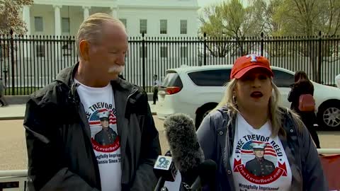 Parents of ex-Marine detained in Russia protest at White House