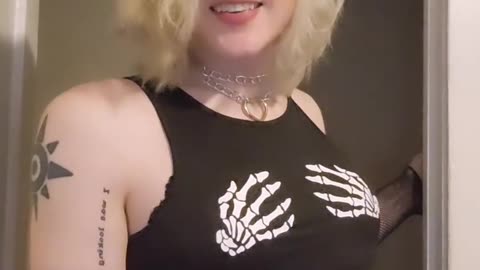 A blonde doll tgirl with graceful