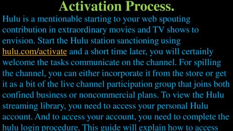 Get To Know The Complete "Hulu" Activation Process.