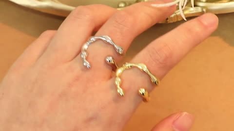 INS Fashion Silver Color Minimalist Irregular Twined Finger Rings Creative