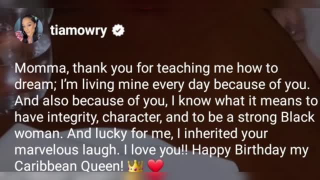 TIA MOWRY'S SWEET BIRTHDAY MESSAGE TO HER MUM