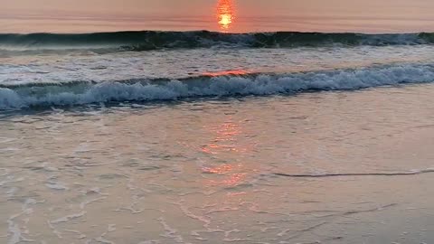 Perspective on Sunset from the Beach