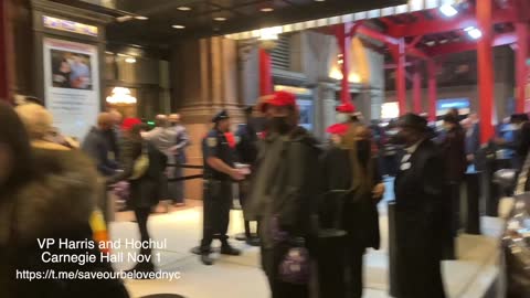 NEW YORKERS greet Kamala and Hochul Carnegie Hall Nov 1