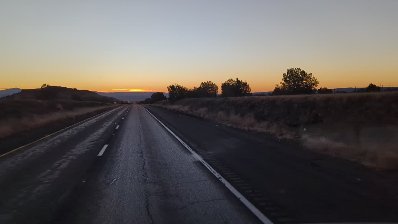 California sunrise on I-40