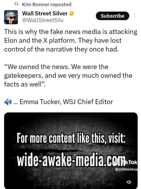 Watch: Wall Street Journal Chief Editor Whining About Losing Control of the Narrative