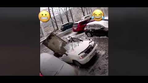 The car didn’t have Luck but the driver escape