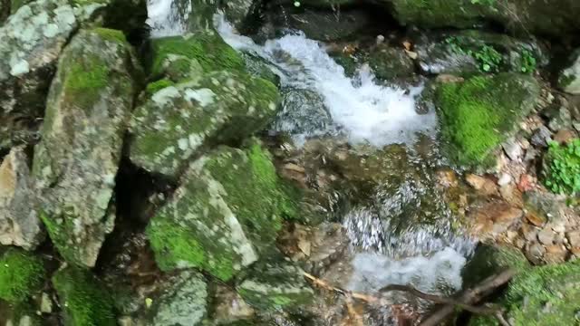 Water flowing in the mountains