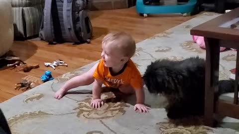 My grandson 1st pet contact