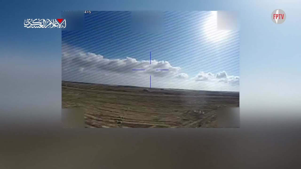 Al-Qassam striking a Zionist patrol with an AL-ZOUARI SUICIDE DRONE, Gaza, Palestine, 10 Oct 2024
