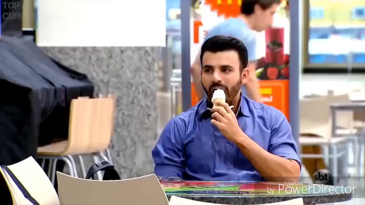 Blind man eating ice cream funny prank! Always Nevermind