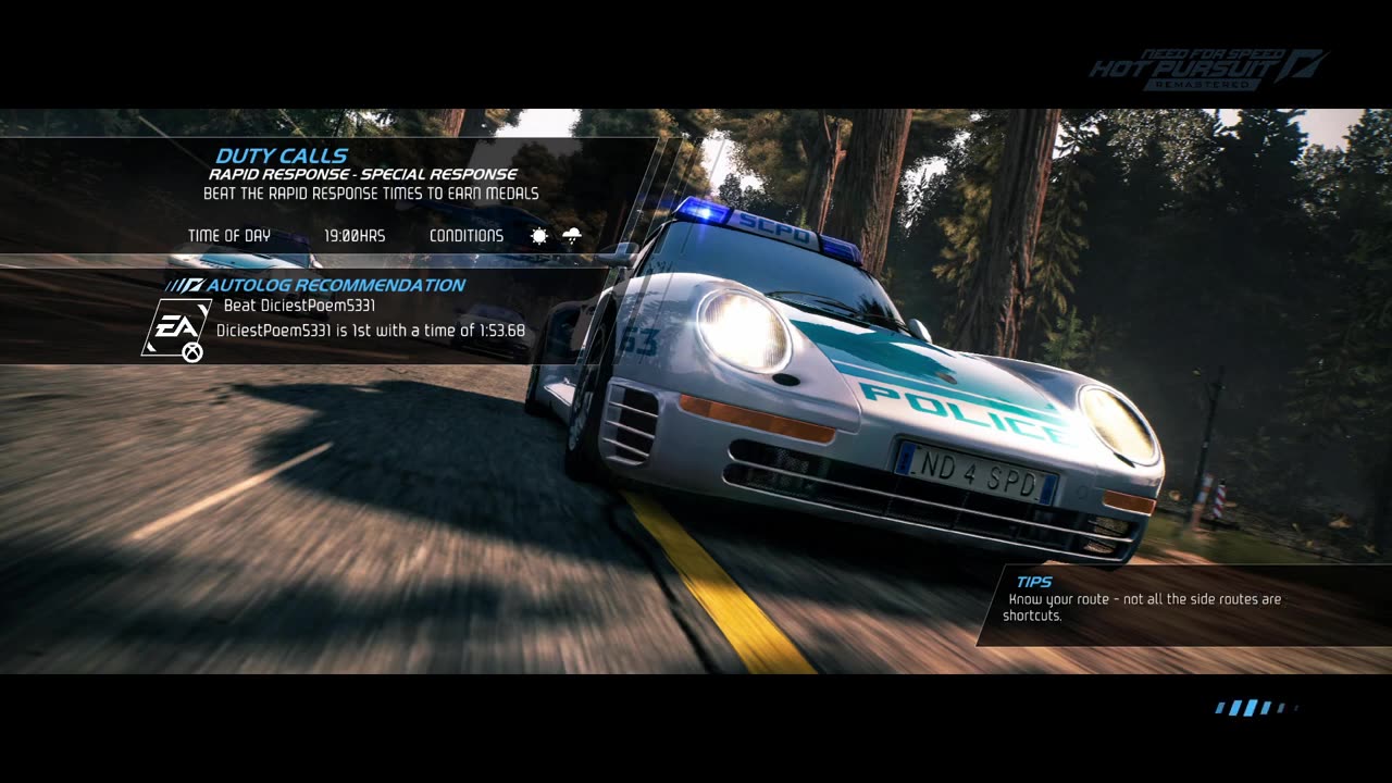 DUTY CALLS PASS AWARDED NEED FOR SPEED HOTPURSUIT REMASTERED