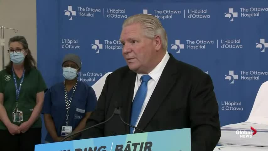 Ontario Premier Doug Ford announces $29.1M in funding for new hospital campus in Ottawa