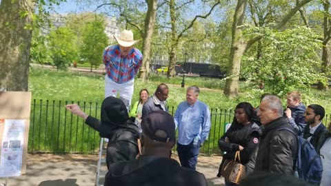 (1) Cowboy Preacher - on the ladder Speakers Corner Hyde Park London