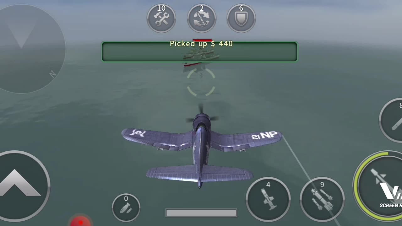 Air plane destroy enemies boats