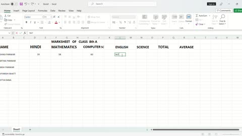 Create Marksheet with Excel- 2023