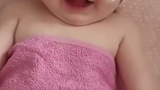 Cute baby laughing