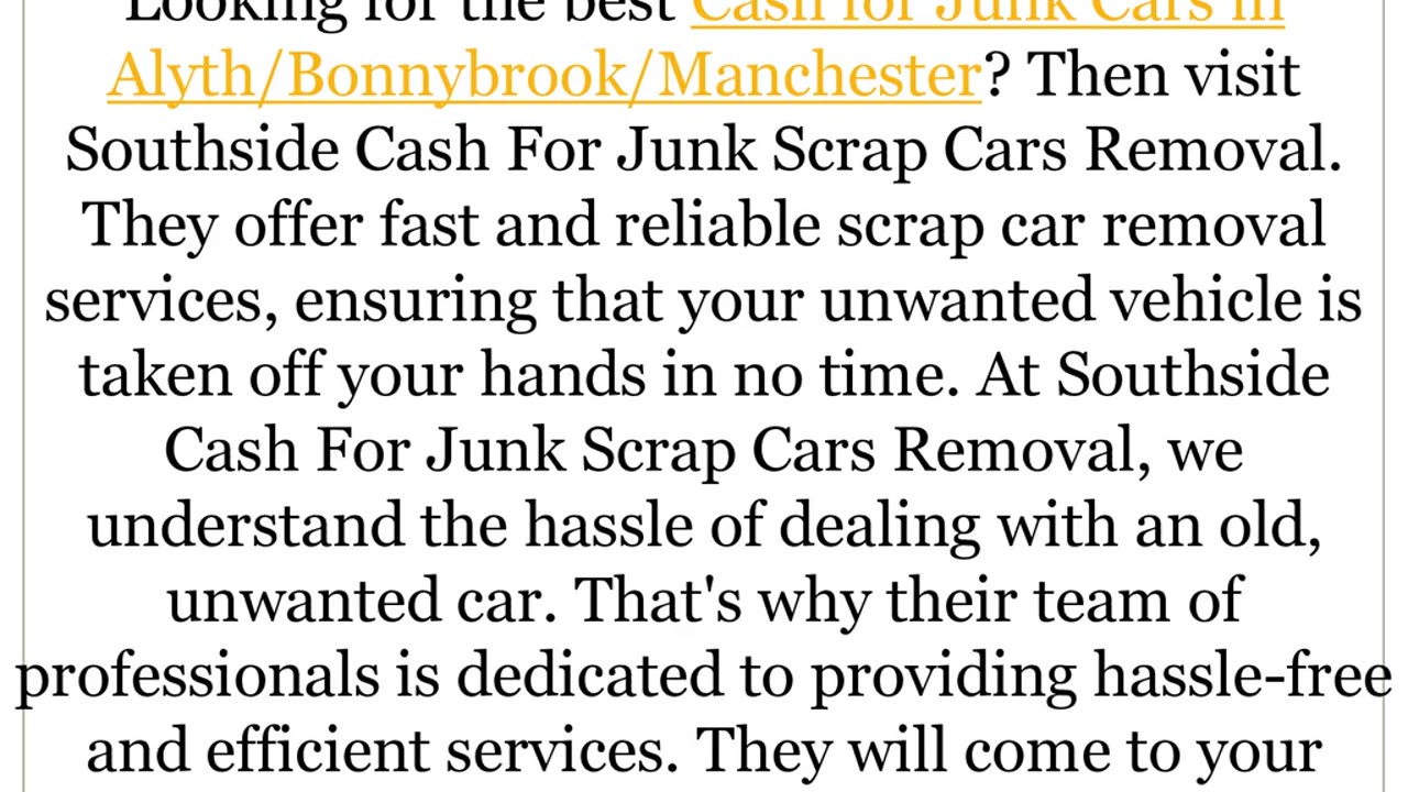 Get the best Cash for Junk Cars in Alyth/Bonnybrook/Manchester