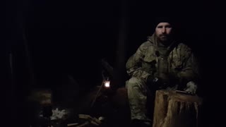 Tiny night vlog under at tarp in the woods.