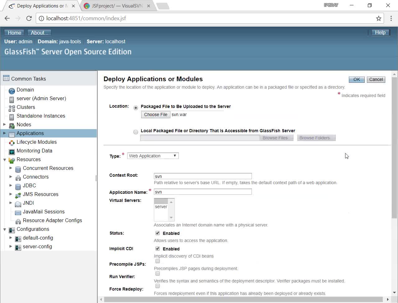 IPGraySpace - SVN war file - How to download and deploy SVN war file in glassfish server