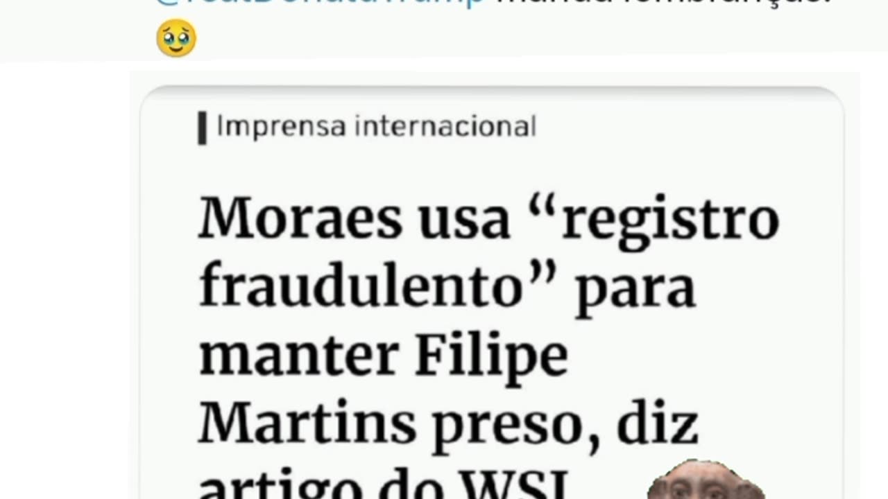 Oi, @guilherme_amado! Tudo bem? Oi, @alexandre! Tudo bem? Oi, @FBI! @realDonaldTrump manda lembranças. 🥹