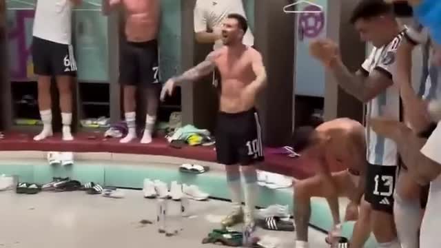 Argentina Players Celebrations After Argentina 2-0 Win Against Mexico in the World Cup