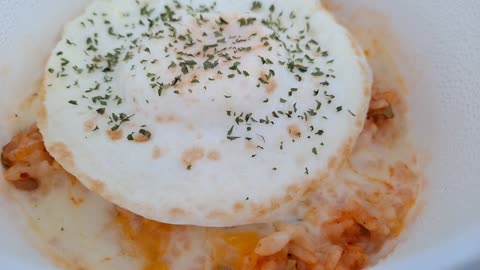 Cheese kimchi fried rice.