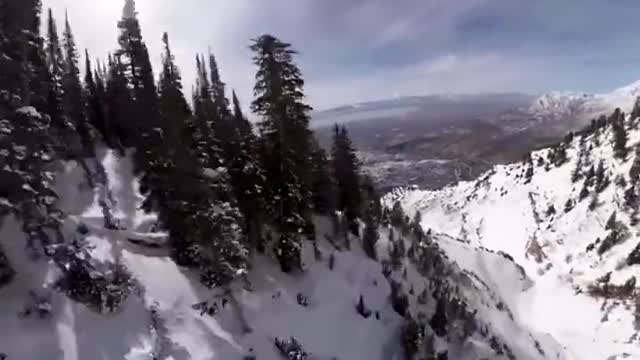 The wingsuit flew across the snow