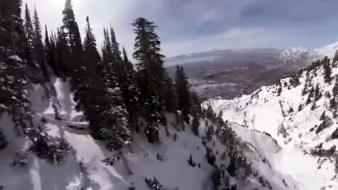 The wingsuit flew across the snow