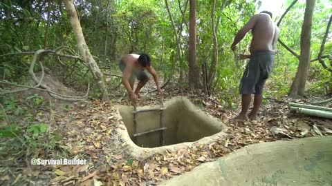 Building a house in the wilderness with a pool