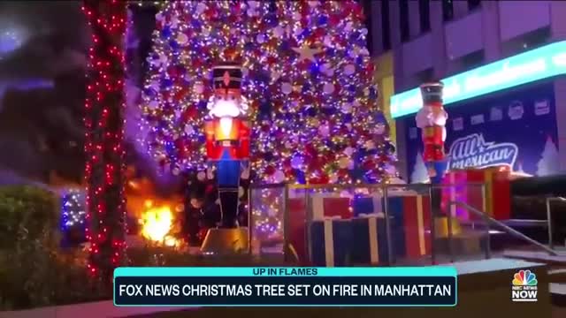 Fox News Christmas Tree Set On Fire In Manhattan