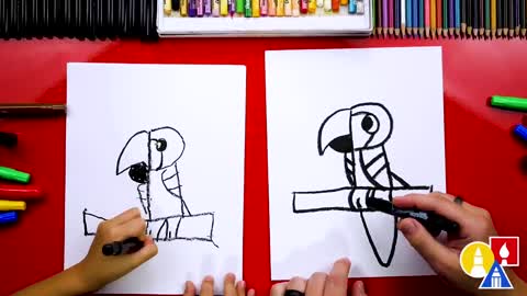 How To Draw A Parrot - Letter P - Preschool_p8