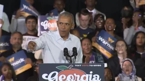 Former President Obama campaigns for Warnock, Abrams at Georgia rally