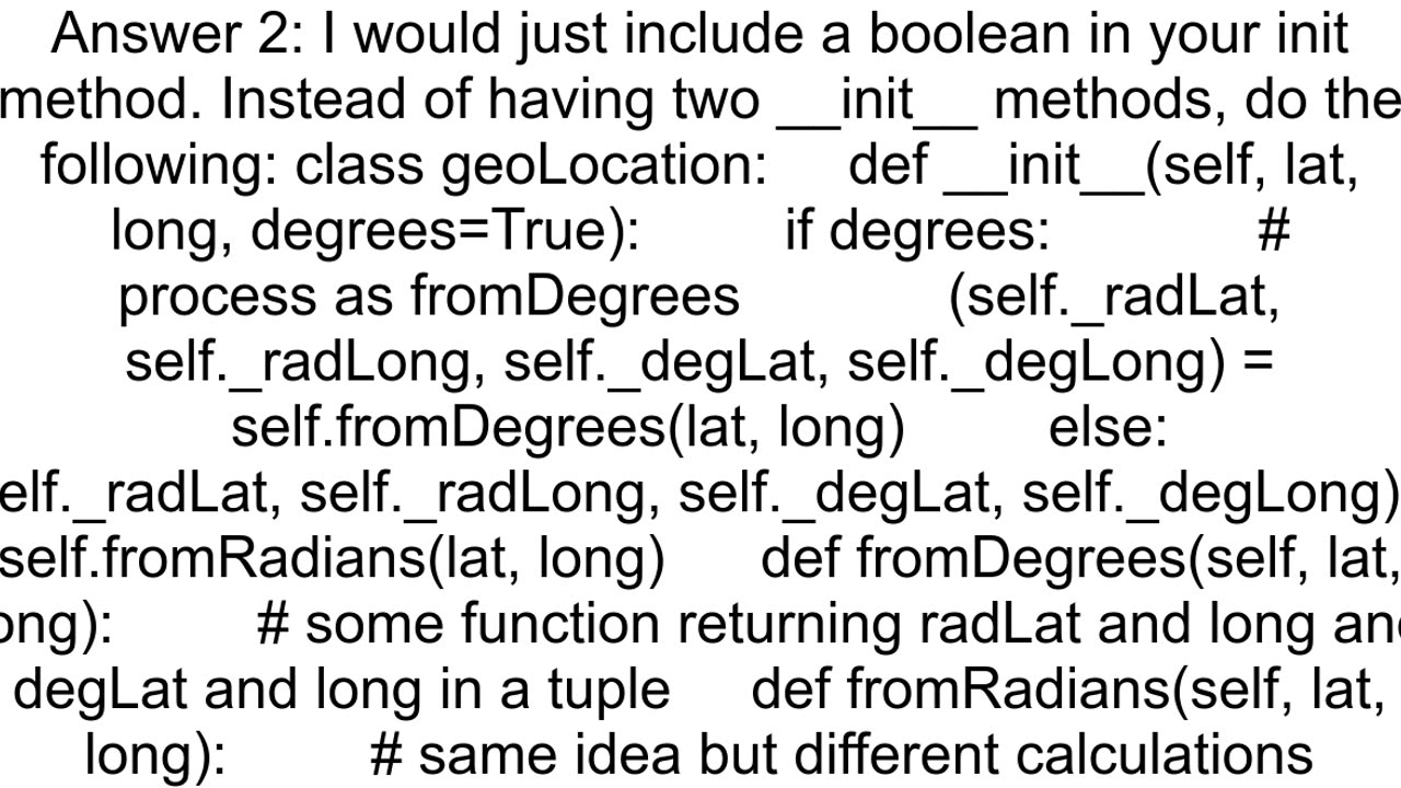 Can I have two init functions in a python class