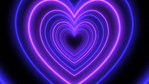 614. Heart Background💜💙Love Heart Tunnel Background Video Loop Heart