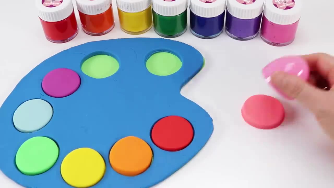 Steps to Make Rainbow Art Palette and Color Brush with Play