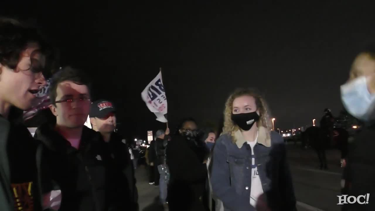 Biden supporters Get Emotional when Confronted with a trump supporter in a Rally!!