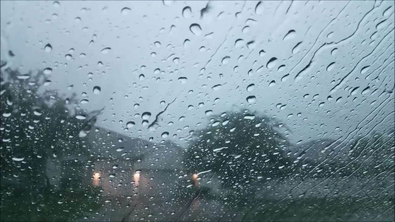 30 Minutes Relaxing Raining On Car Glass Windows