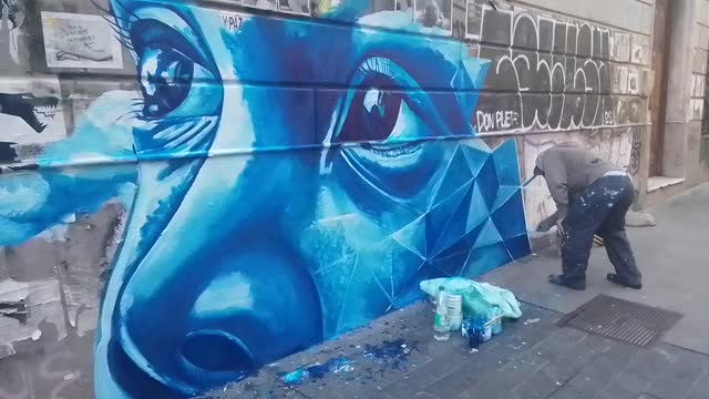 Mural painting in Montevideo