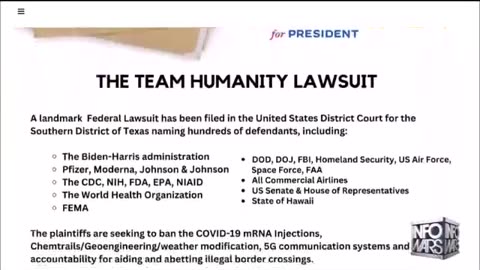 Bowne Report - Team Humanity Serves Lawsuit Against The New World Order