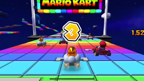 Mario Kart Tour - Rainbow Road R/T Gameplay (Mario vs. Luigi Tour)