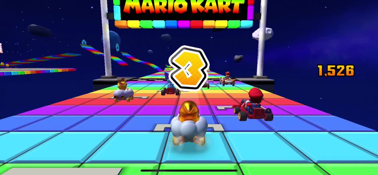Mario Kart Tour - Rainbow Road R/T Gameplay (Mario vs. Luigi Tour)