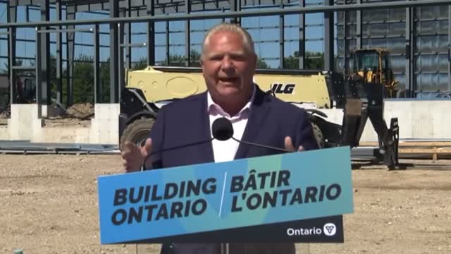 Watch: Ontario Premier Doug Ford swallows a bee during a live press conference this morning.