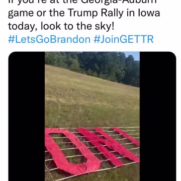 "Let's Go Brandon" airplane banner ready to fly for President Trumps Rally