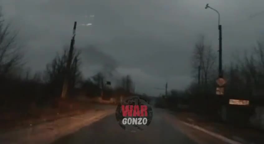 Ukrainian artillery hitting Stratonavtov Street, Donetsk