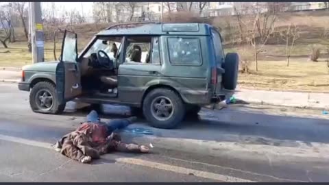 Ukraine Russia War Car left destroyed