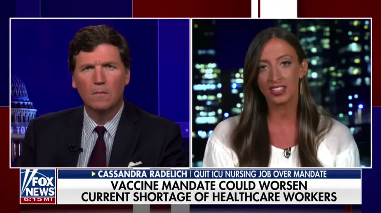 Tucker Carlson talks to a nurse who left her job because of vaccine mandates