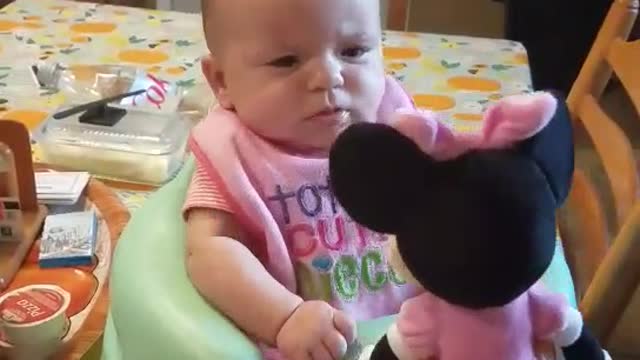 Mini Mouse gets baby Ava every time!